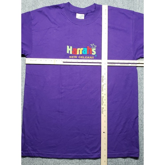 VTG Gildan Activewear Ultra Cotton T-Shirt Mens L Purple Harrahs New Orleans New - Picture 5 of 9